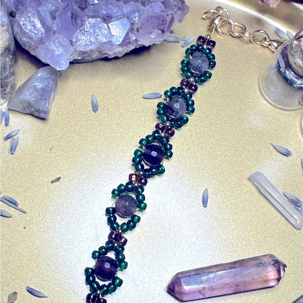 Amethyst & Miyuki Bead Bracelet Handmade